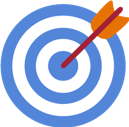 Icon of a target with an arrow in the bullseye
